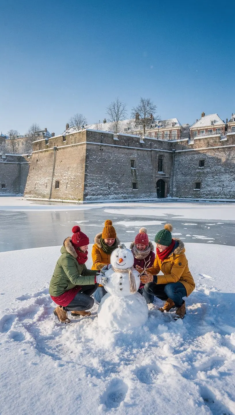 Uitzicht op de sterrenvormige vestingwerken van Naarden, omringd door groene natuur.