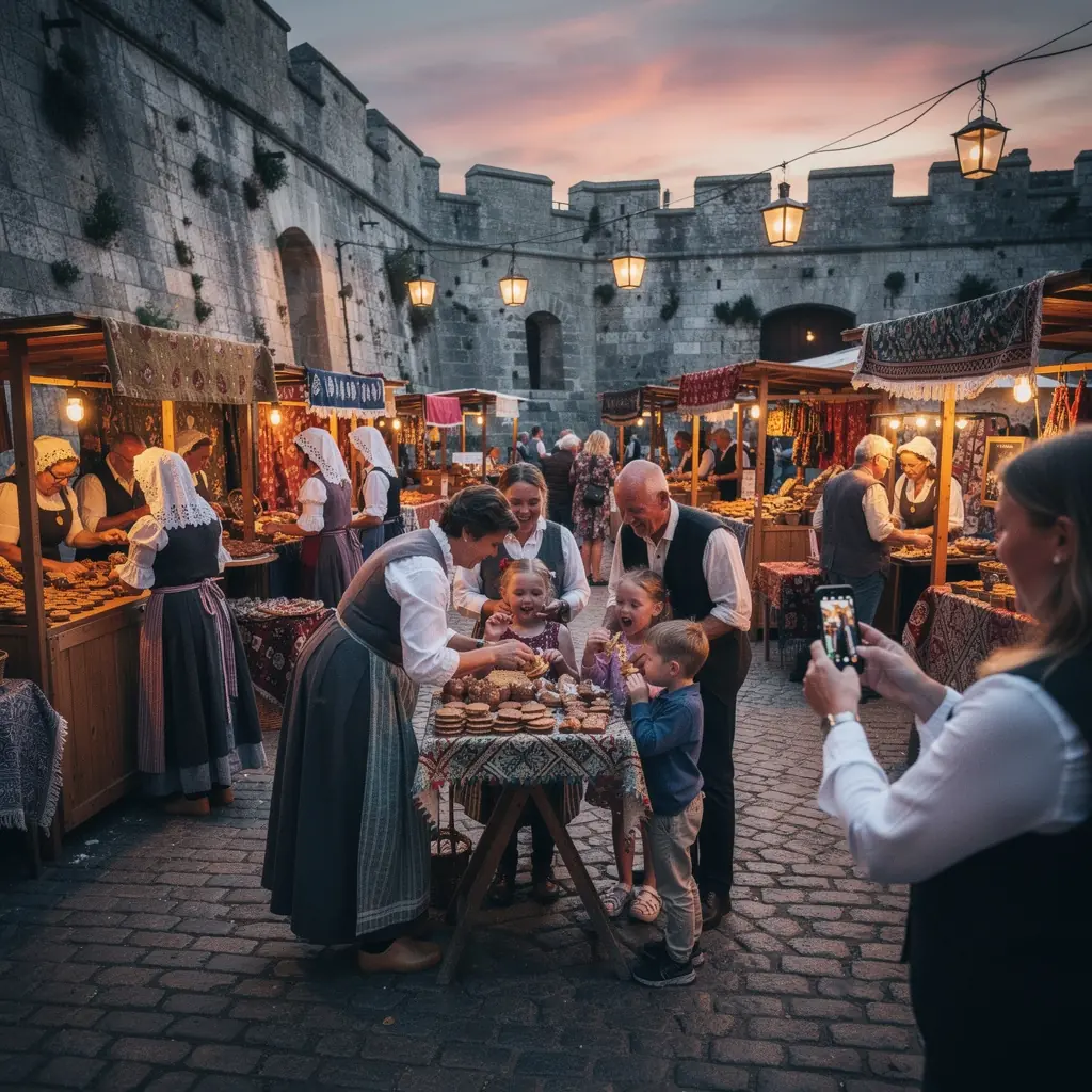 Bewoners en bezoekers die genieten van een wandeling langs de vestingwallen van Naarden.
